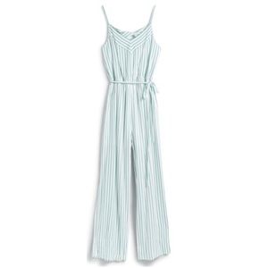 White & Green Striped Jumpsuit NWT